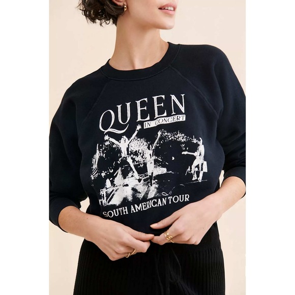 Queen Black Concert Sweatshirt Small Daydreamer South American Tour Free People - Picture 2 of 4